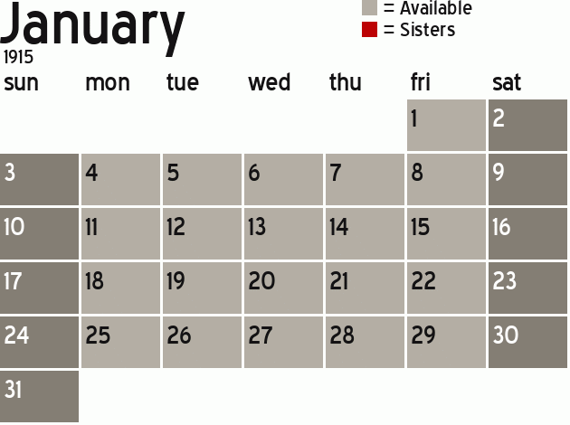 Missionary Dinner Calendar