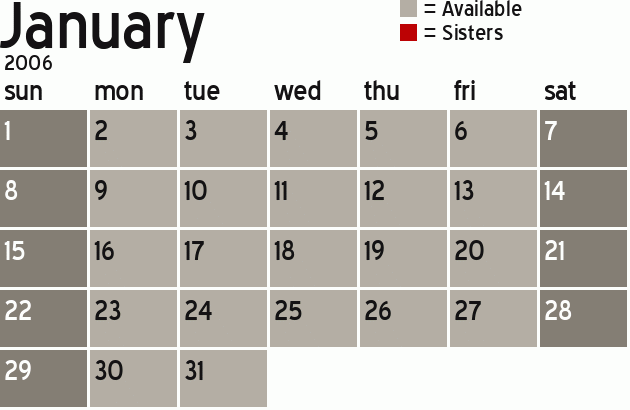 Missionary Dinner Calendar