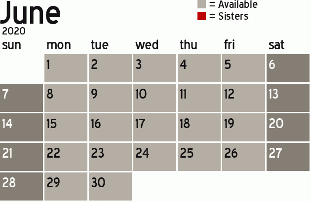 Missionary Dinner Calendar