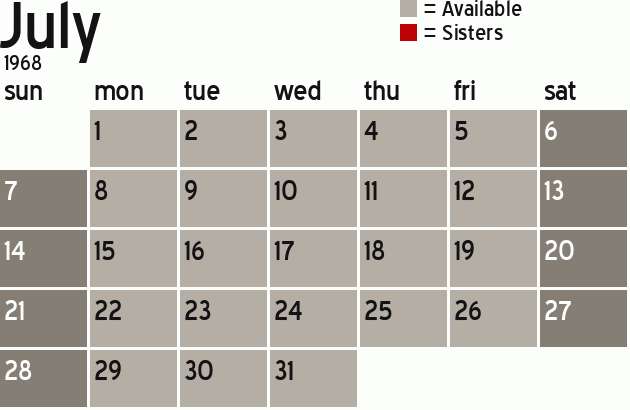 Missionary Dinner Calendar