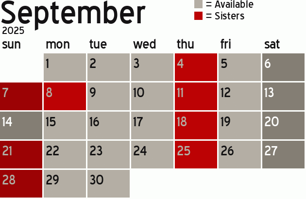 Missionary Dinner Calendar