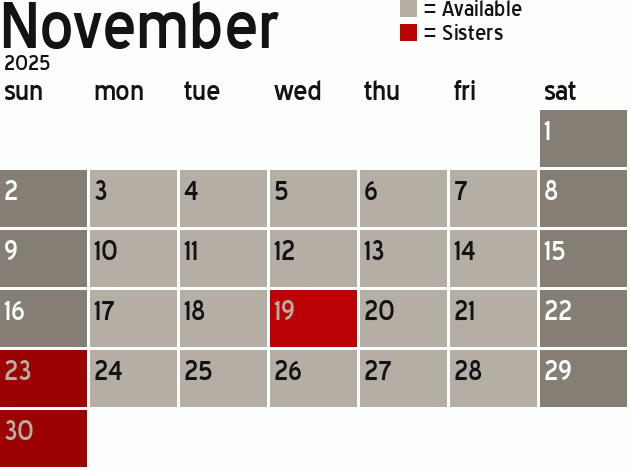 Missionary Dinner Calendar