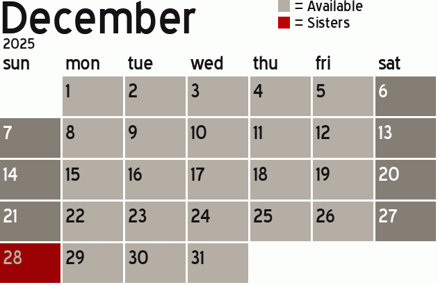 Missionary Dinner Calendar